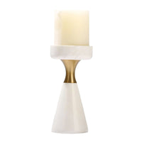 Kerzenständer - für Blockkerzen - Marmor-Kerzenhatler mit Goldakzent modern Tischdeko Lumière
