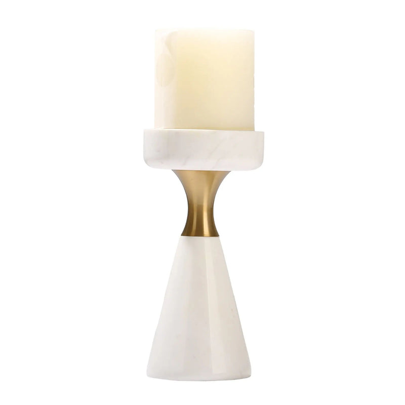 Kerzenständer - für Blockkerzen - Marmor-Kerzenhatler mit Goldakzent modern Tischdeko Lumière