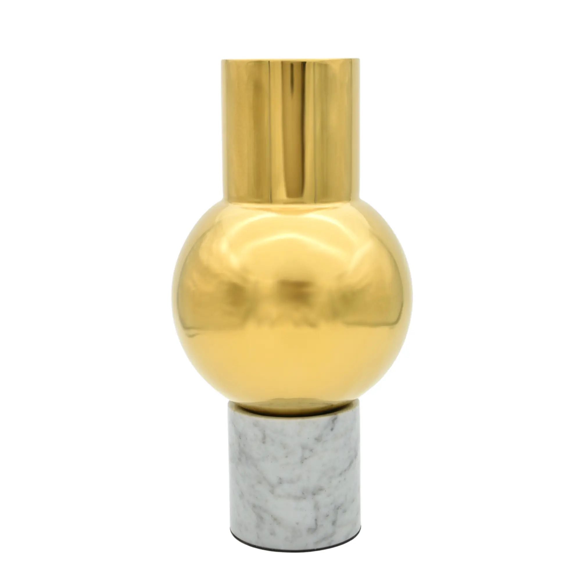 Vase - mit Marmorgestell goldene - runde Tischvase Edelstahlvase Fatroly Goldi Default Title