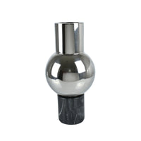 Vase - mit Marmorgestell - Runde Tischvase Edelstahlvase Fatroly