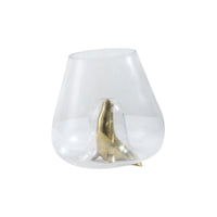 Glasvase - für Dekoration - Glas Gefäss, Runde große Deko Vase Sea Lion