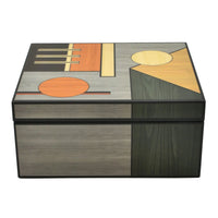 Schmuckbox - Art-Deco-Schmuckkästchen – Edelholz-Intarsien Accessoire-Box – Schmuckdose Orfeo