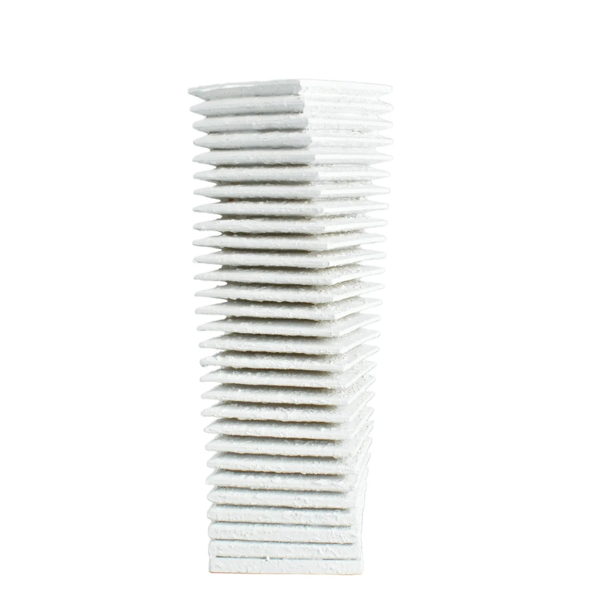 Dekoobjekt - 3D Wellen-turmform - Abstraktes Deko-Objekt Säule Betonoptik Torre Strata