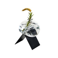 Dekorative-Vase - mit Metallgestell - Tischvase Glasvase für Deko oder Öle Odore