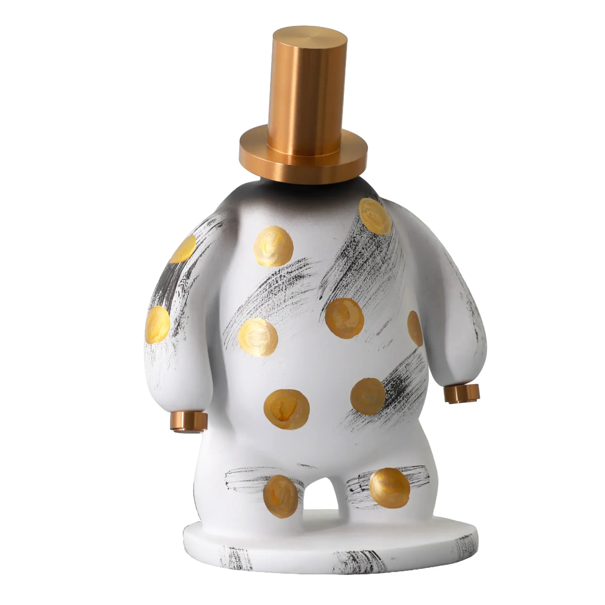 Dekofigur - Designer Pop-Art Skulptur - Skulptur Verspieltes Pop-Design Orbis Aurum Weiss-Gold
