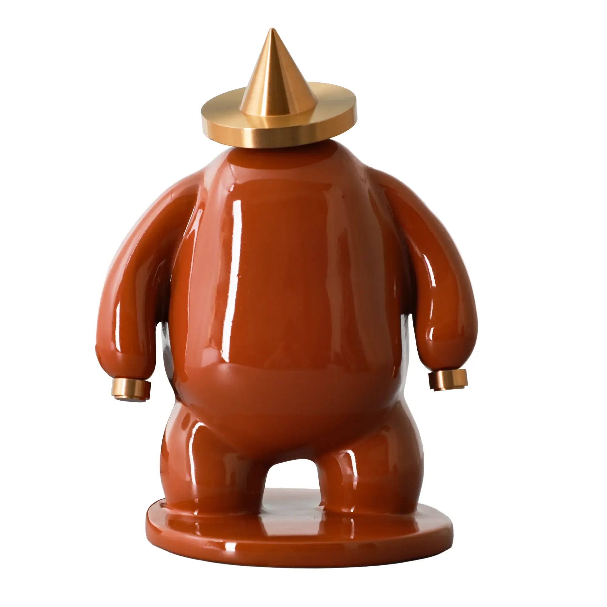 Dekofigur - Designer Pop-Art Skulptur - Skulptur Verspieltes Pop-Design Orbis Aurum Orange