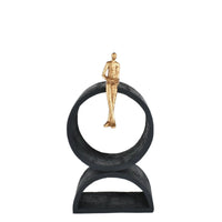 Dekofigur - Leser in Goldton - Edles Deko-Objekt Dekorative Skulptur Contemplation