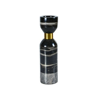Kerzenständer - Marmor mit Goldakzent - Tischdeko Kerzenhalter edles Kerzenleuchter Obsidian Elegance