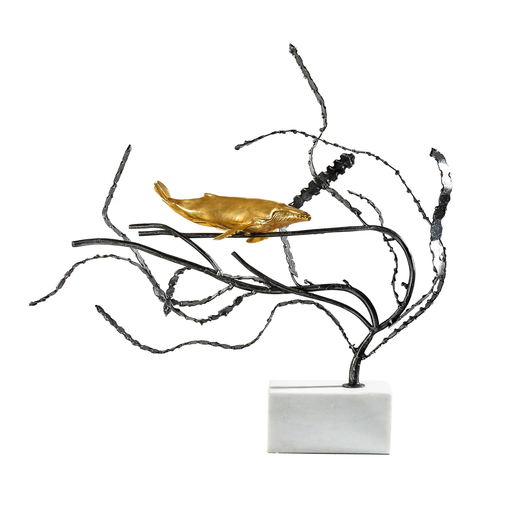 Skulptur - Meeres-Motiv - Deko-Objekt Wal Dekofigur Metall Balena Default Title