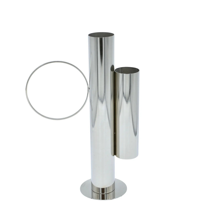 Edelstahlvase - Moderne Dekovase in skulpturaler Form - Architektonische Standvase Gemini Anello