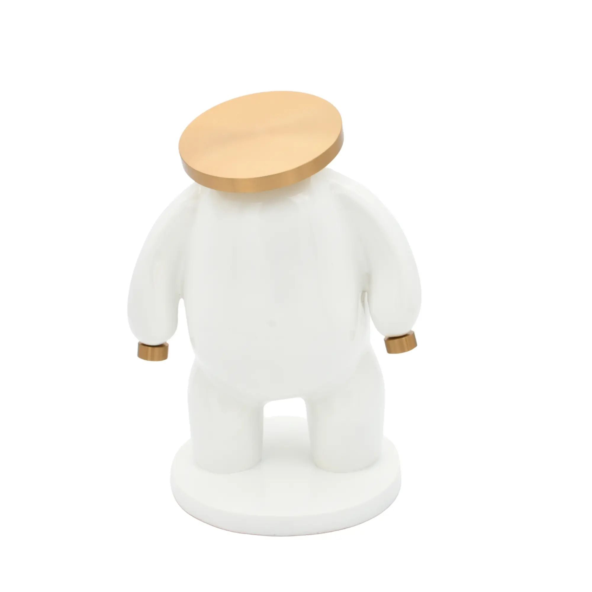 Dekofigur - Designer Pop-Art Skulptur - Skulptur Verspieltes Pop-Design Orbis Aurum Weiß