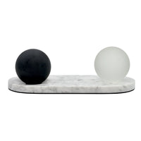 Dekoobjekt - Tablett mit Kugeln Carrara-Marmor – Dekoplatte – Designtablett Equilibrio
