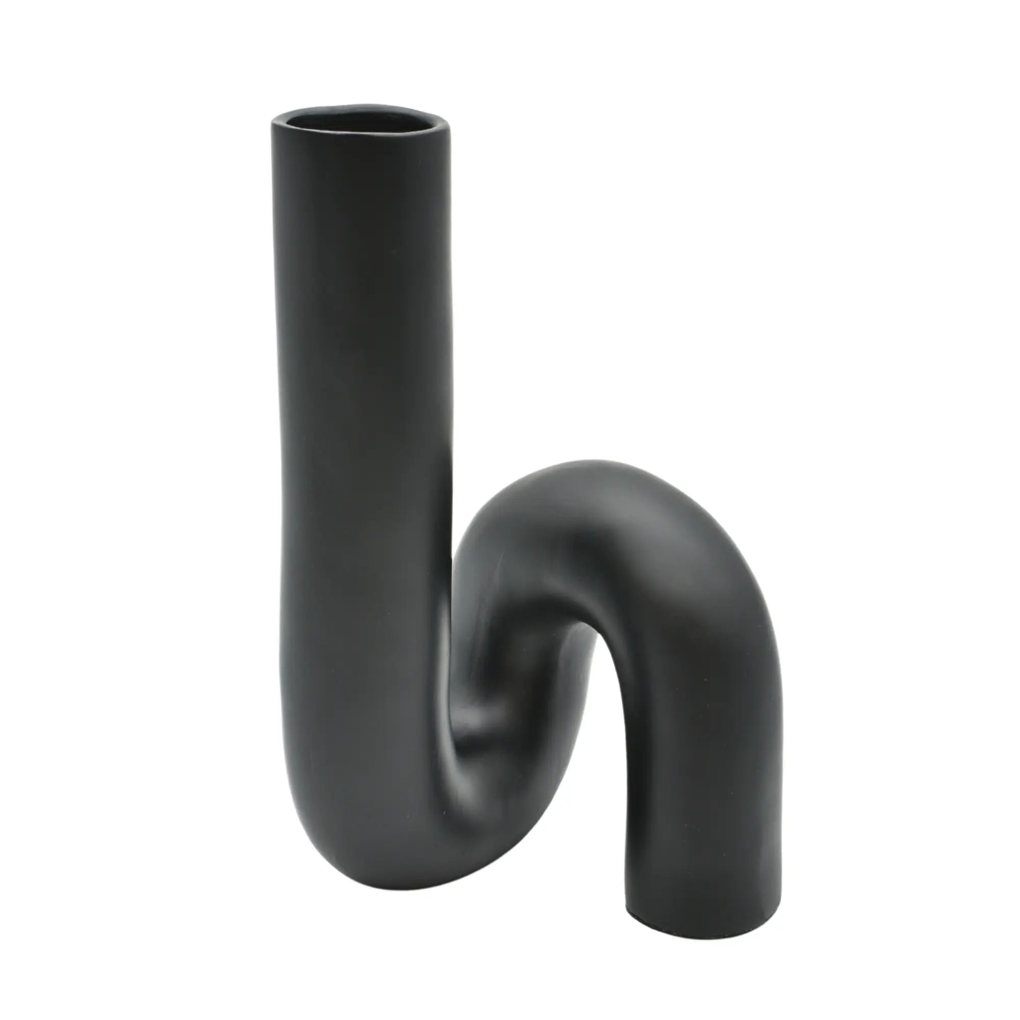Vase - Elegante Designervase - Designgefäß skulpturale Blumenvase Linea Noire Eon Default Title