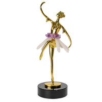 Dekofigur Ballerina – Edle Tänzerin Skulptur stehend – Regal Dekoobjekt in Gold