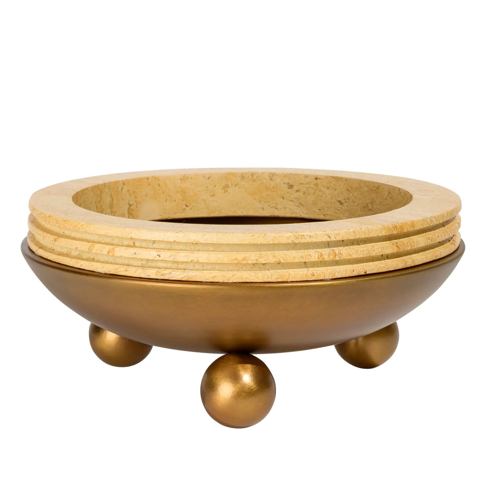 Runde-Schale - auf Kugelfüßen - Deko-und Obstschale Romano Beige