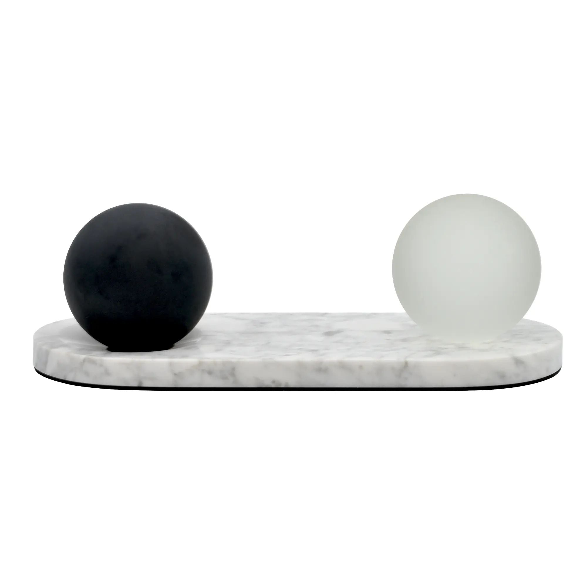 Dekoobjekt - Tablett mit Kugeln Carrara-Marmor – Dekoplatte – Designtablett Equilibrio Nan