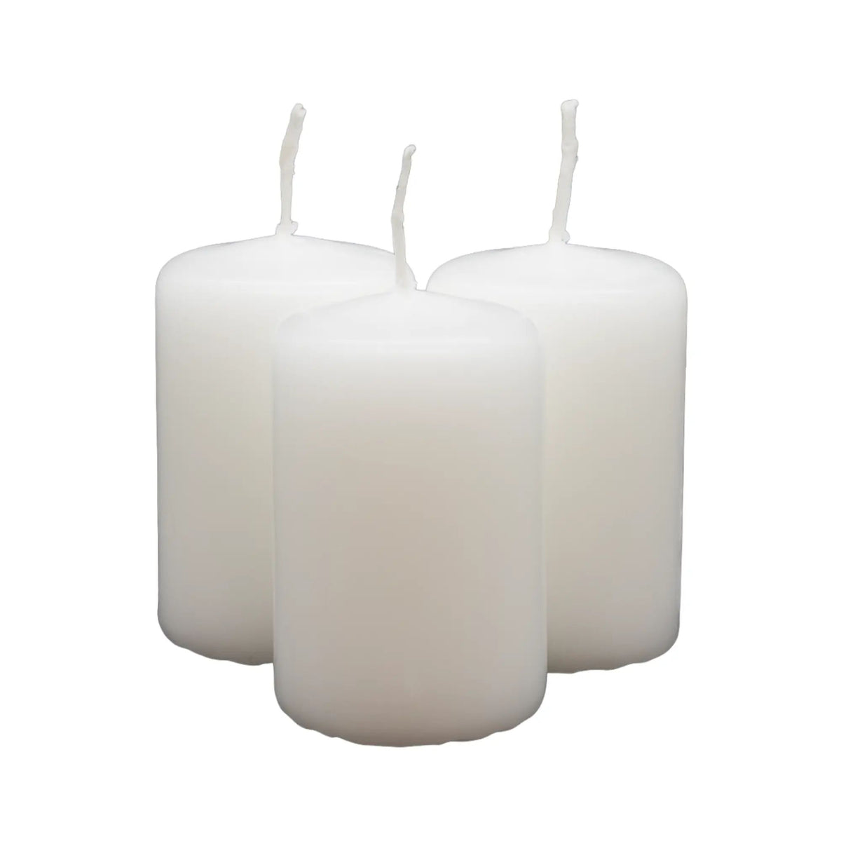 Stumpenkerze - Lichtensemble – Satinierte Blockkerzen aus Paraffin – Kleine Stumpenkerzen 4er‑Set Lumen Alba