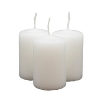 Stumpenkerze - Lichtensemble – Satinierte Blockkerzen aus Paraffin – Kleine Stumpenkerzen 4er‑Set Lumen Alba