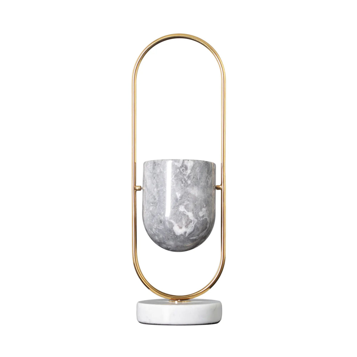 Marmorvase - mit Goldgriff - Standvase mit Fuß LunaireArc