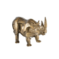 Tierfigur - Nashorn - Edle Deko-Skulptur Design Deko-objekt Brass Guardian