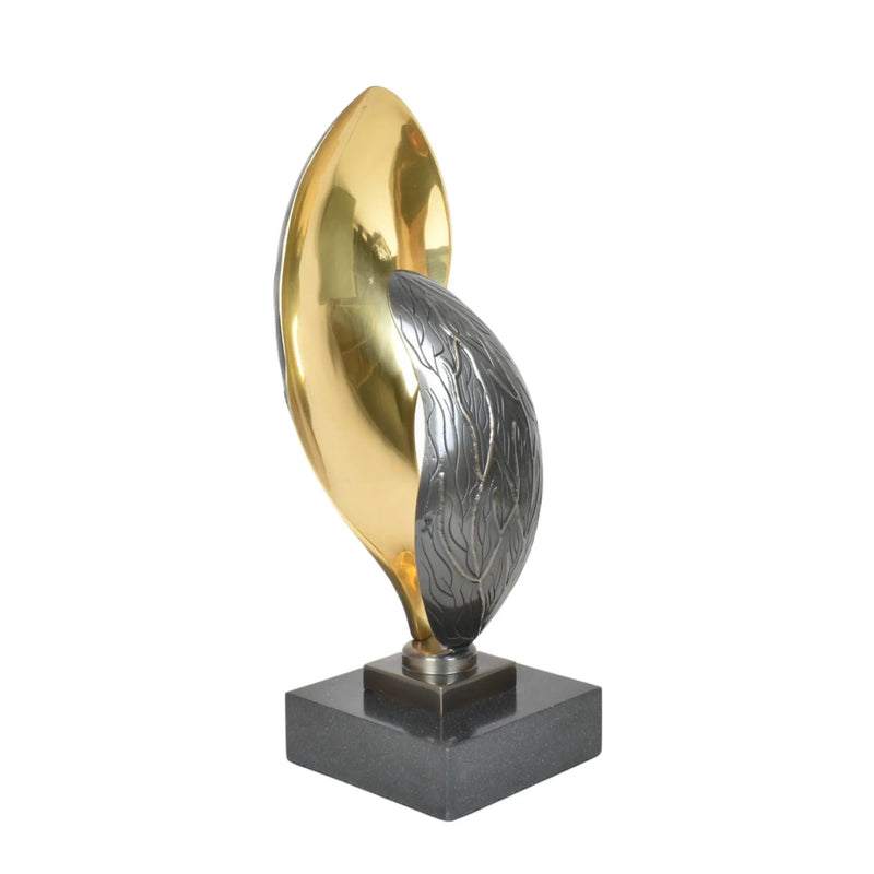 Skulptur - in Blätterform - Kunstobjekt hochglanz Metallskulptur Fogli