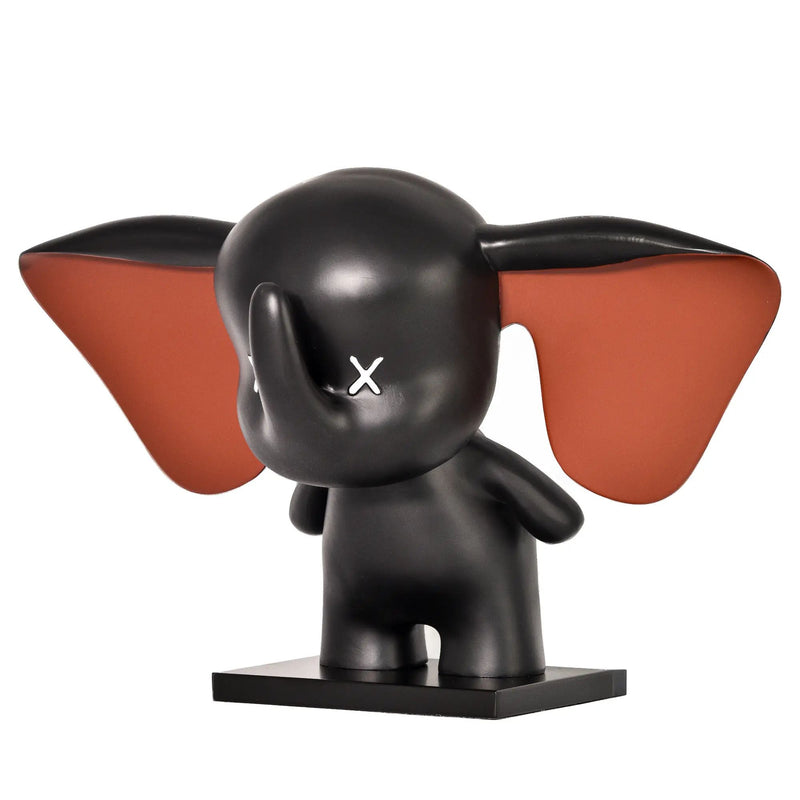 Cartoonfigur - Deko Skulptur Pop‑Art Jumbo Elefant schwarz Abstrakte – Cartoon-Toy – Designdeko Elephas Dumbo