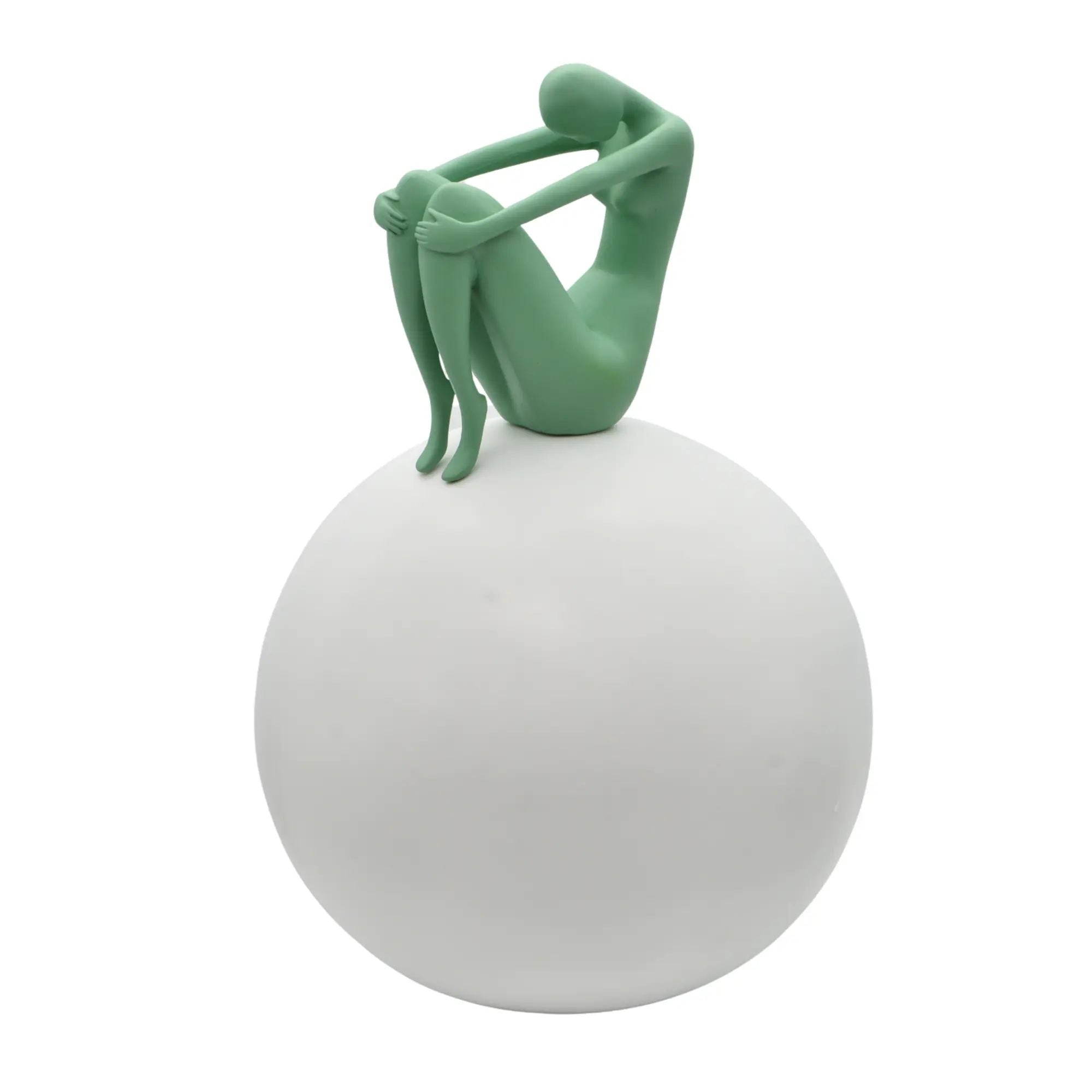 Dekofigur - Abstrakte Skulptur Statement-Figur Sisyphos Orbis Grün