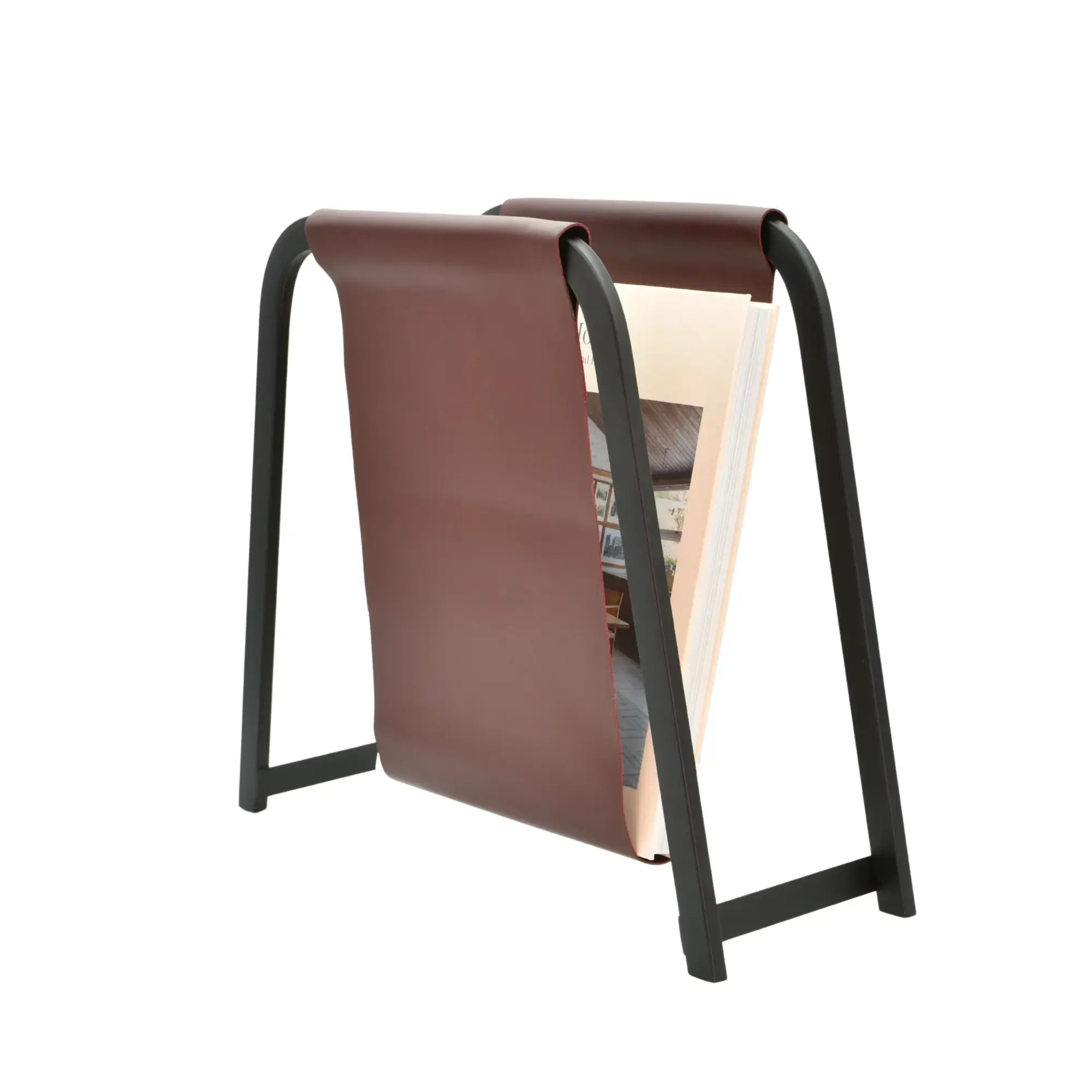 Zeitungsständer - Freistehend - Moderner Zeitschriftenhalter LireLux Weinrot