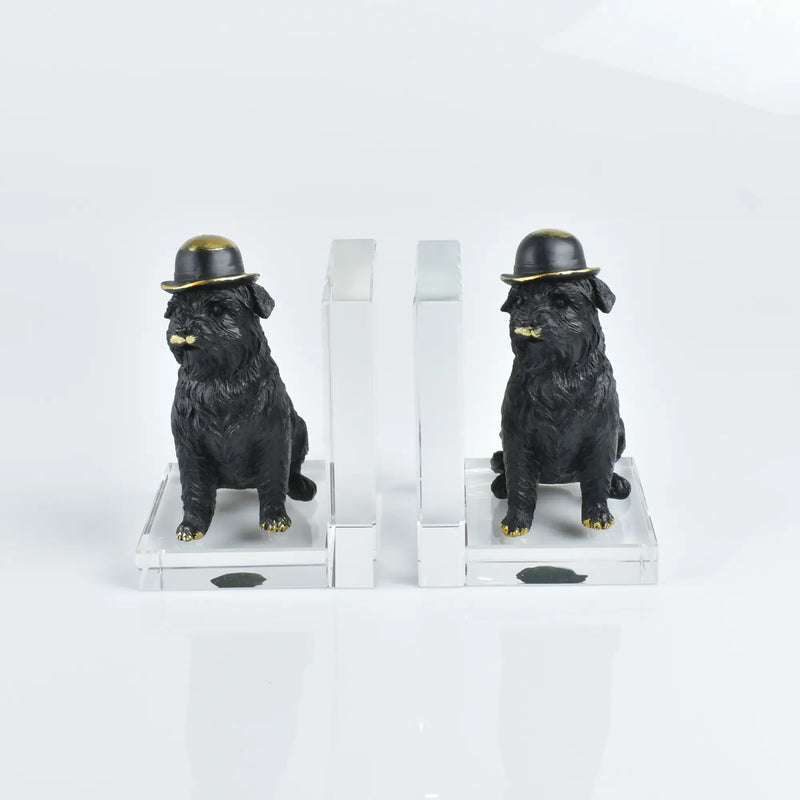 Buchstütze - SET mit zwei Hunden - Buchhalter Deko-Objekt Dogy