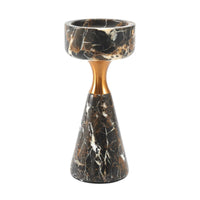Kerzenständer - für Blockkerzen - Design Marmor-Kerzenhalter mit Goldakzent Aurora Marble