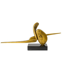 Dekoobjekt - auf Marmorsockel - Goldenes Kunstobjekt Dekorationfigur Abstrakt Momentum