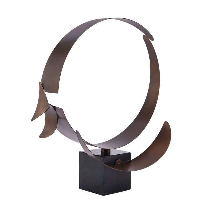 Dekoobjekt - Moderne Designskulptur aus Metall - Skulptur Avantgardistische Ringskulptur Orbis Æternis