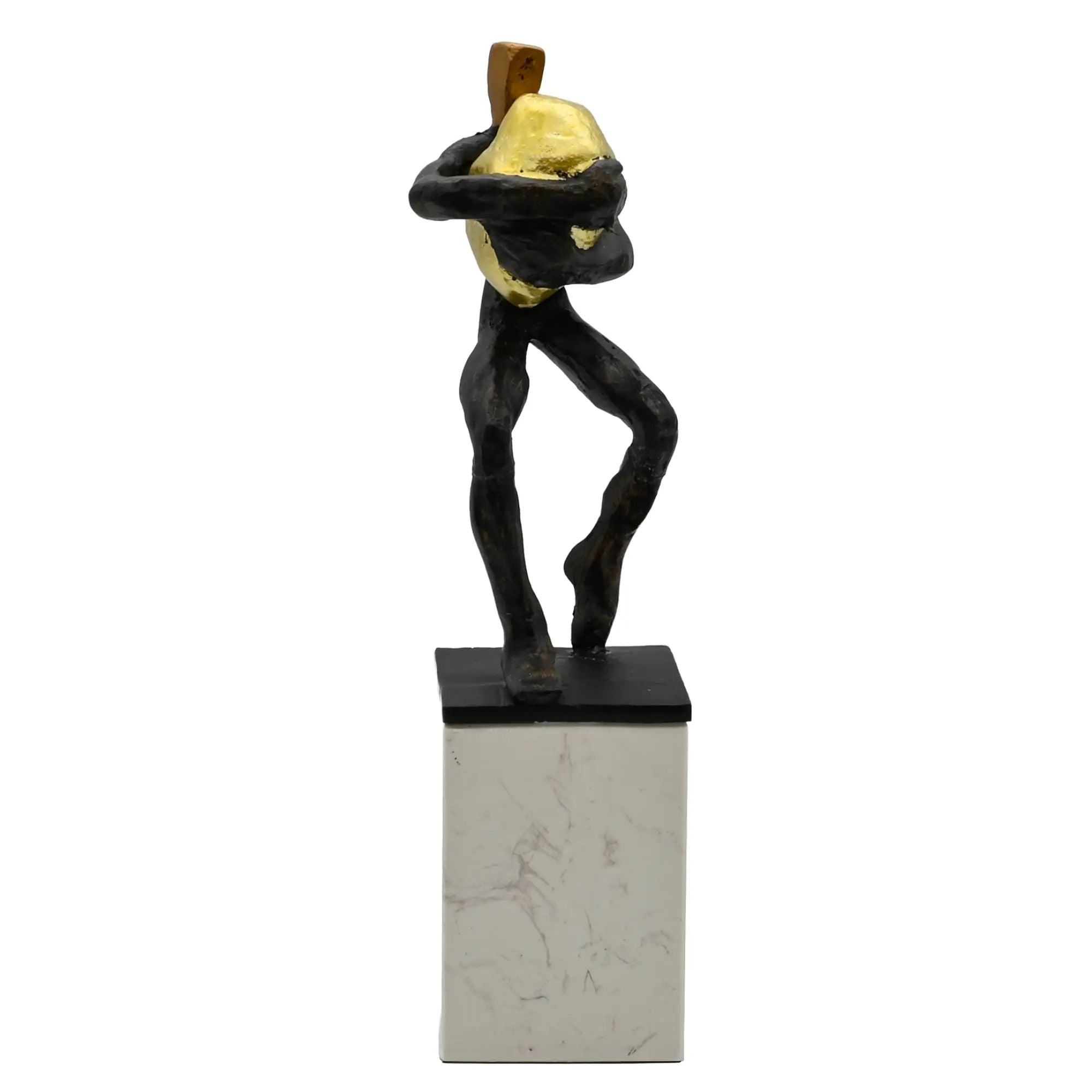 Dekofigur - Skulptur Ausdrucksstarke Tischfigur Fortitudo d’Or Bronze