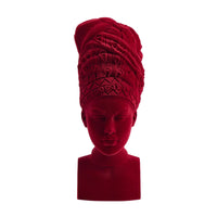 Samtdeko - Damenkopf Büste - Samt-Figur rote Deko-Figur Adeola