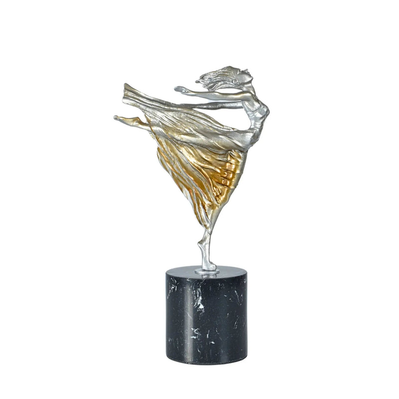 Dekofigur - Elegante Skulptur Schwebende Tanzsilhouette Danza Aurea
