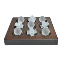 Tischspiel - Tic-Tac-Toe-Spiel - Glasfiguren Drei-Gewinnt-Set Brettspiel Aurora Luxe