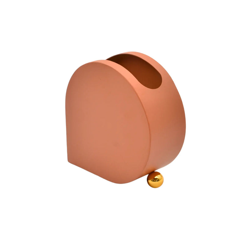 Edelstahlvase - Moderne Designer-Tischvase - Skulpturale Standvase Sfera Aurea