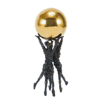 Dekofigur - mit Goldkugel - Metallskulptur Symbolfigur Teatro