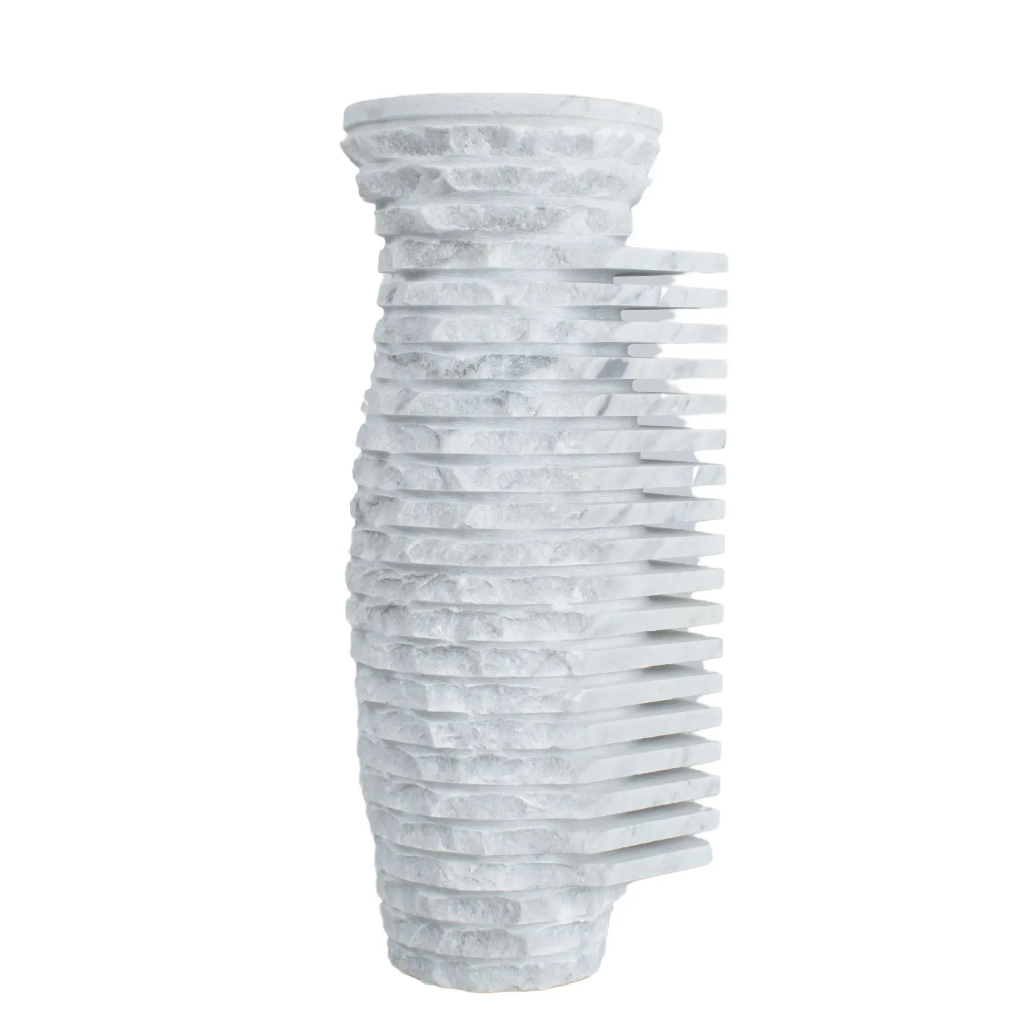 Reliefvase - Asymmetrische Naturstein Vase - Marmor Deko Vase Strata Default Title