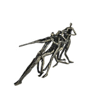 Skulptur - in Bronzeoptik - Metallskulptur Deko-Objekt Tauziehen