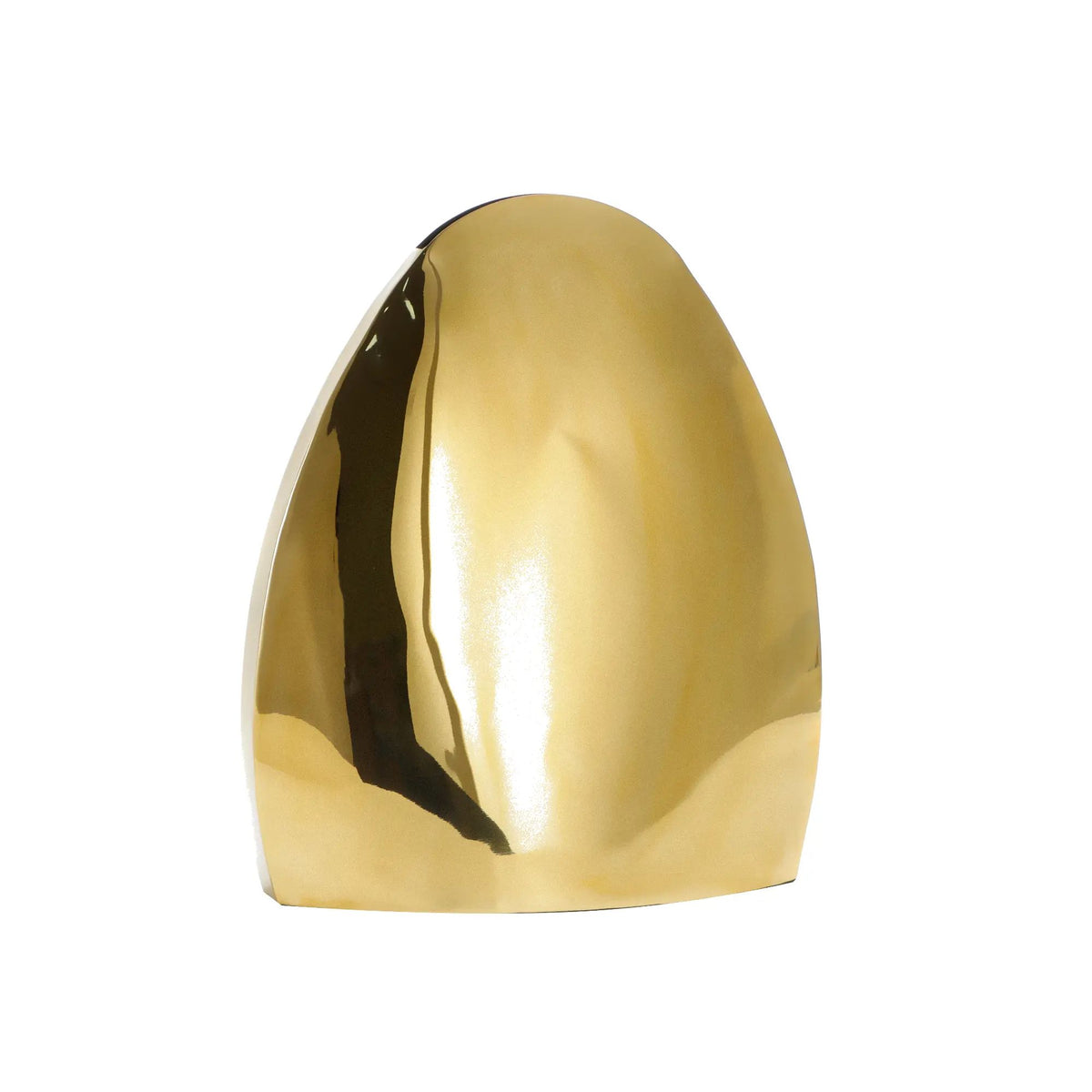 Edelstahlvase - goldglänzend - Tischvase oval edle Dekorationvase Calcolo