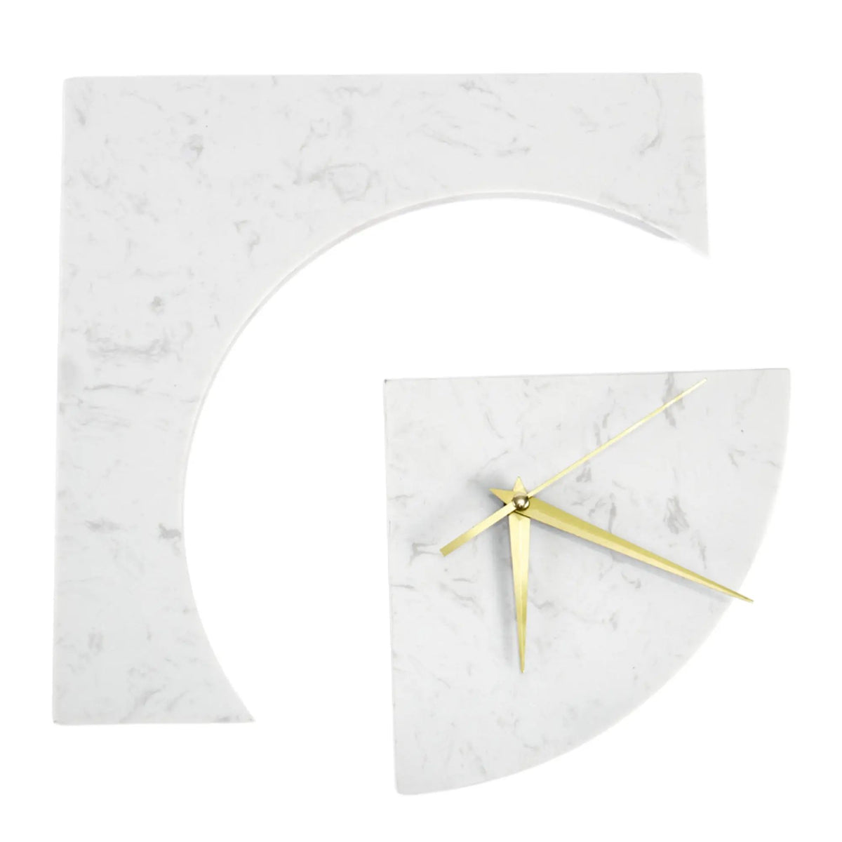 Wanduhr - zweiteilig aus Marmor Modernes Wanddeko - Goldzeiger Dekouhr Marble Time