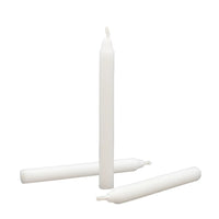 Stabkerze - Tafelkerzen-Set Puristisch – Ungefärbtes Wachs in Weiß, klassische Stabkerzen, 5 Stück, ca. 5 h Brenndauer Classico