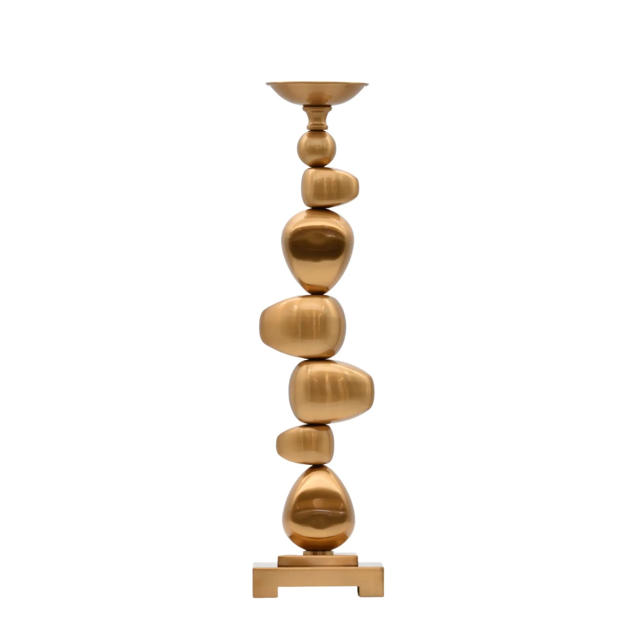 Kerzenständer - Gold Rund - Design Dekorativer Kerzenhalter CantoGold Groß