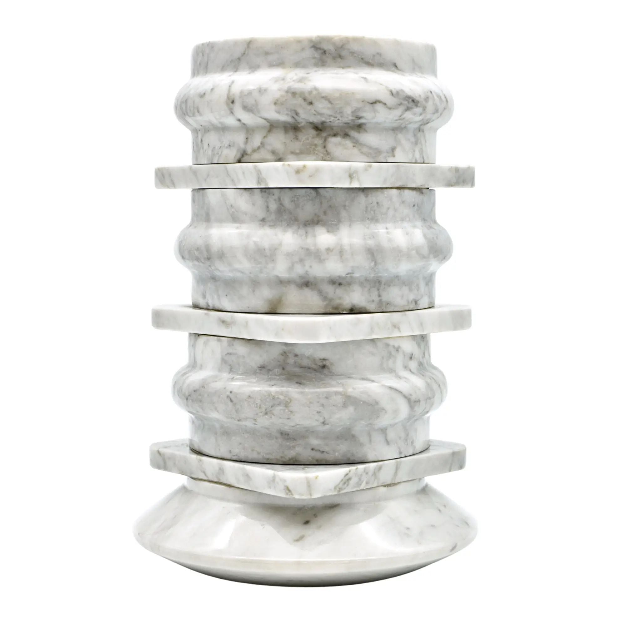 Marmorvase - hohe Steinvase - schwere runde Dekovase Fortaleza Gris Grau