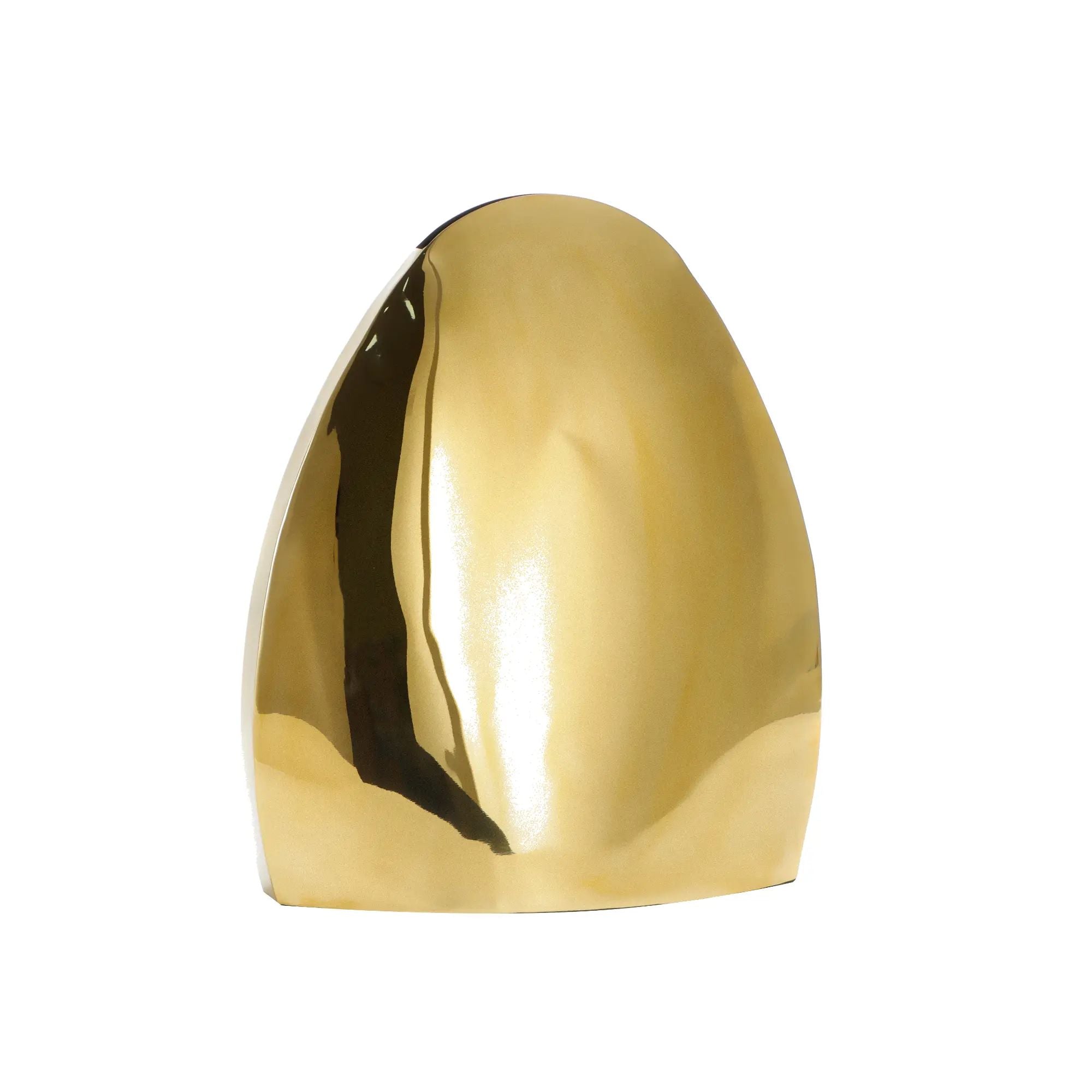 Edelstahlvase - goldglänzend - Tischvase oval edle Dekorationvase Calcolo Default Title