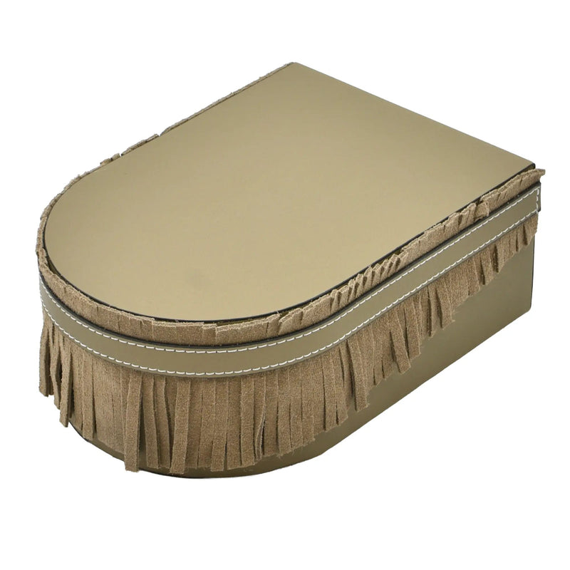 Schmuckbox - Schmuckschatulle Leder-Aufbewahrungsbox – Velours Schmuckkästchen – Frangé