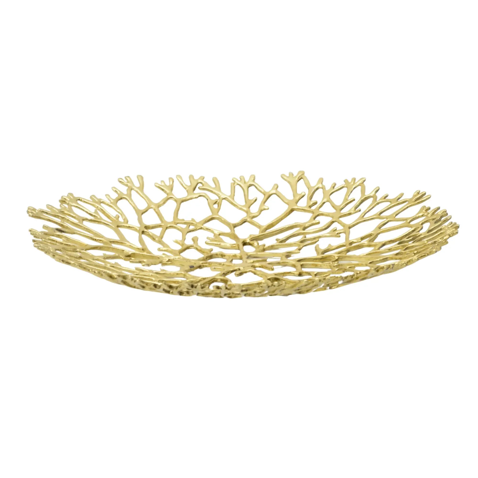 Obstschale - Korallenoptik - Edle Runde-Schale Design-Fruchschale Corallo Bowl Klein Gold