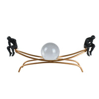 Dekofigur - Zwei Denker mit Glaskugel - Abstrakte Dekoskulptur Rodin Equilibre