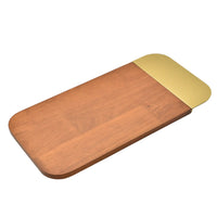 Tablett - Holztablett mit Edelstahlgriff - Edles Servier-Plateau Walnuss Aurum Noce